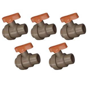 Pacote 5 unid Registro Esfera Soldável União 40mm Fortlev em Oferta na Shopee