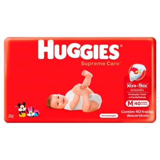 Fralda Descartável Huggies Supreme Care Mega Tamanho M - Embalagem com 40 Fraldas