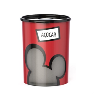 Porta Mantimentos para Açucar em Plástico Mickey Mouse com Tampa Preta 1,2L - Potte