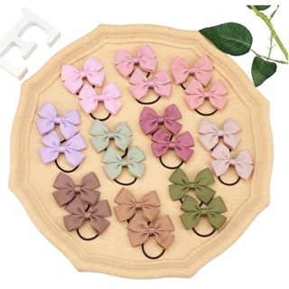 20/40/50 Pcs 2 " Grosgrain Ribbon Pigtail Hair Bows Elásticos Para Faixas De Cabelo Porta Acessórios Bebês Meninas