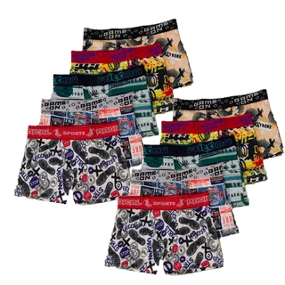 Kit 10 Cuecas Infantil Box Confortável Estampada Sortida
