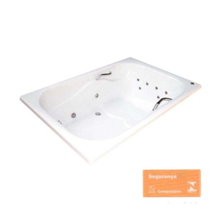 Banheira com hidromassagem Nautacril 180x120cm branca Aquaplás
