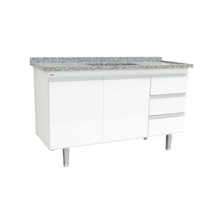 Gabinete de cozinha Veneza para pia 150cm branco Bonatto