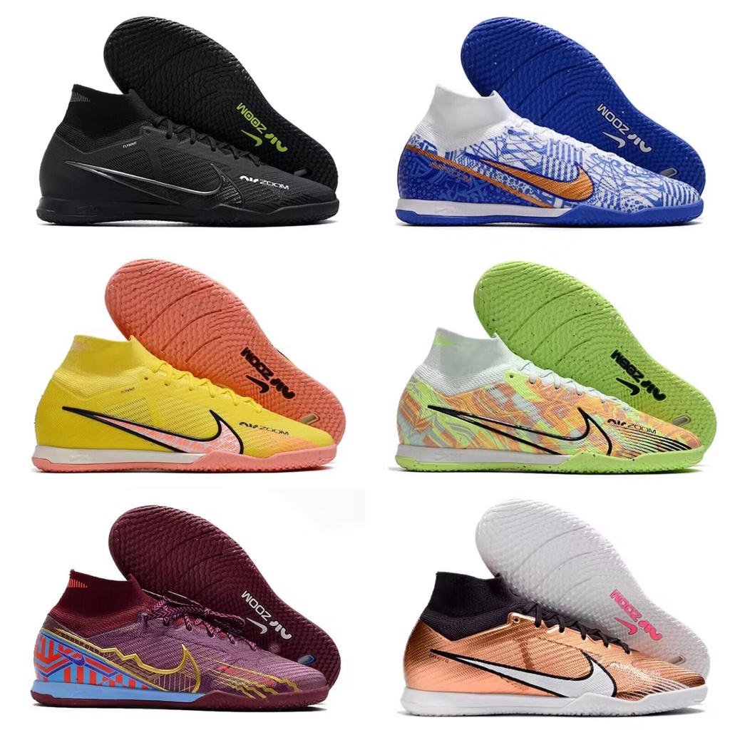  Botas de futebol de futsal masculino Air Zoom Assassin Superfly IX Elite IC Cano Alto Football Theatre Hall Court 36-45