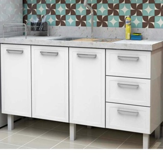 Gabinete Cozimax Apolo Flat para Pia de 150cm Branco