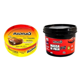 Kit Para Limpeza Automotiva Massa De Polir + Cera Protetora