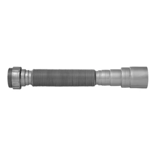 Sifão Sanfonado Extensível Universal PVC - Prata/Cinza para Cuba Banheiro, Cozinha, Tanque, Área Gourmet e Pia
