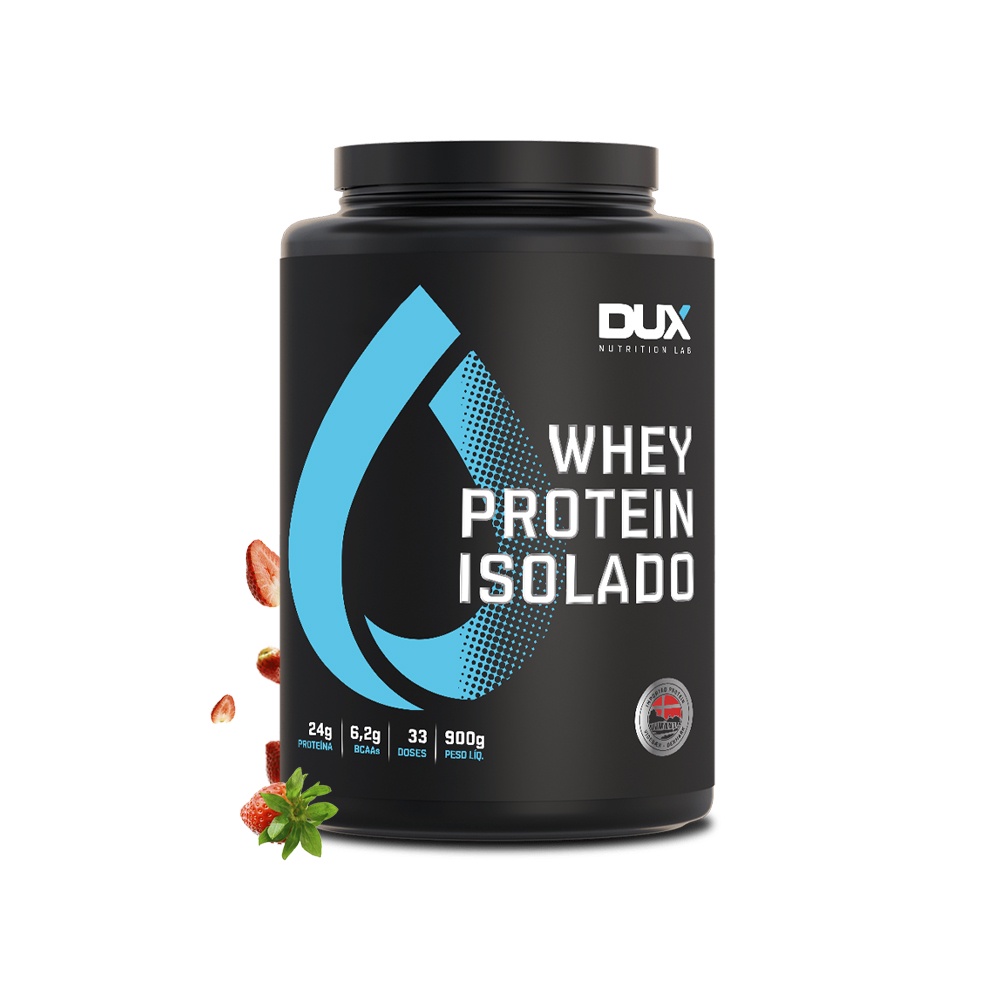 Whey Protein Isolado (900g) Morango Dux Nutrition