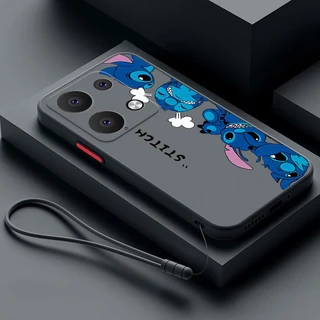 Xiaomi poco X6 Pro M6 X6Pro X5 5G Monstros De Desenho Animado Caixa Móvel Big Eyes Stitch Translúcido Plástico Capa Plástica Completa Da Câmera