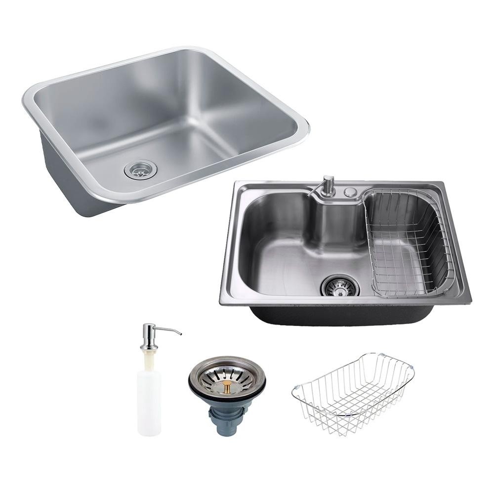 Tanque Aço Inox e Cuba Para Cozinha Carajás Pingoo