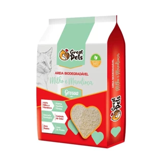 Areia Biodegradável Grossa Great Pets para Gatos - 3,8 Kg