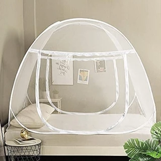 Mosquiteiro Tenda Branco Cama Casal Dobrável Pratico E Portátil 2 portas