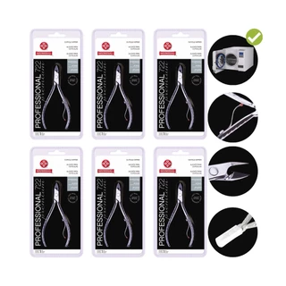 Kit com 6 Alicate Cutículas Mundial 722 Profissional Aço Inoxidável