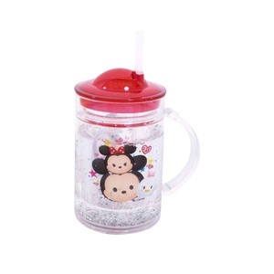Caneca Com Tampa E Canudo Mickey e Minnie Tsum Tsum 200ml - Disney