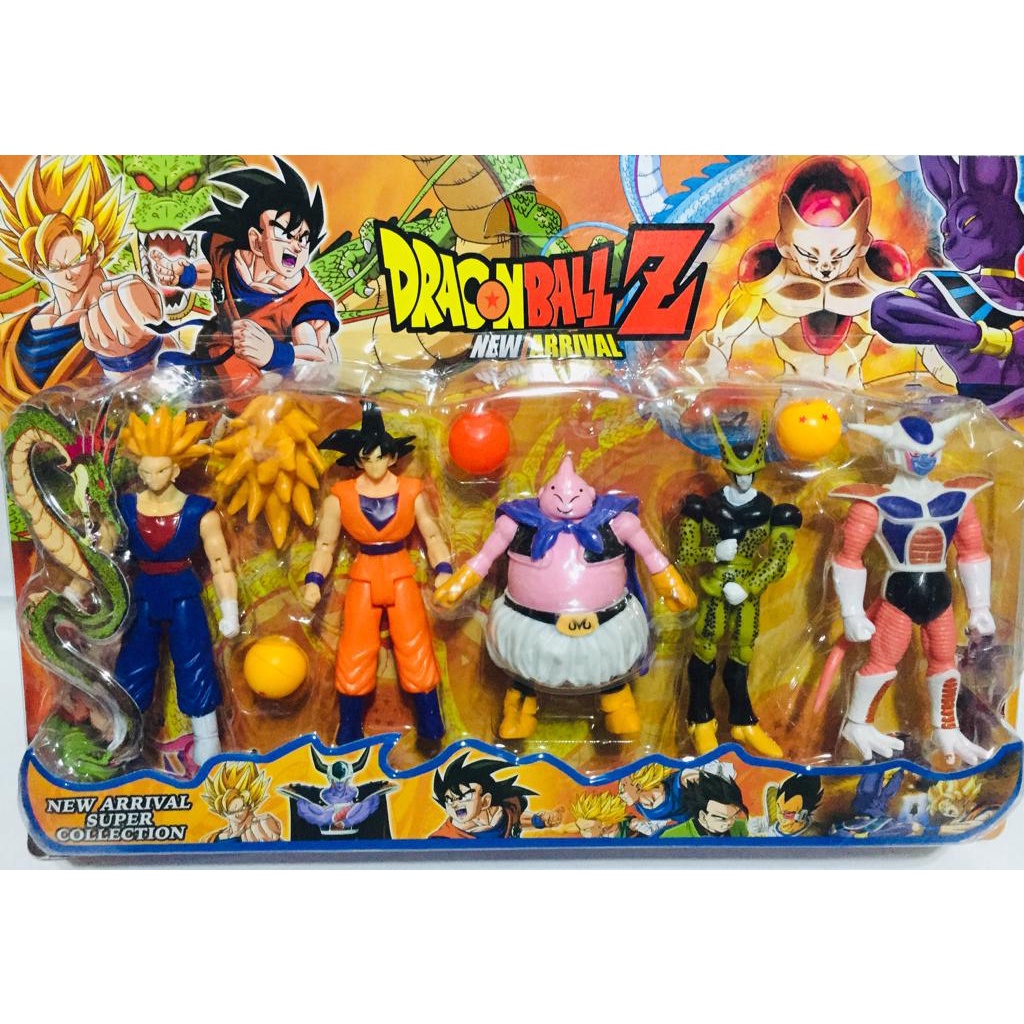 Kit Cartelado c/05 Bonecos Dragon Ball z Goku Frezza Vegeta Brinquedo ...