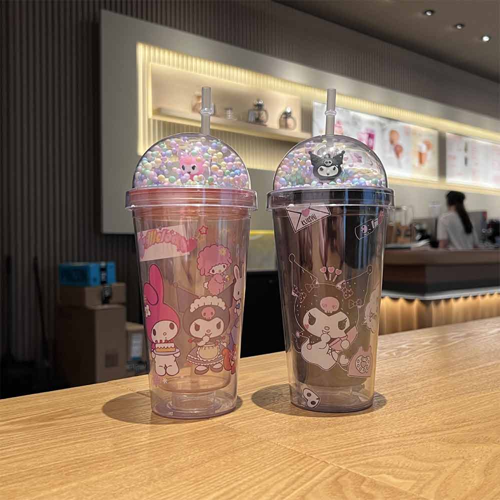 Hello Kitty 24oz Starbucks Inspired Textured Studded Double Wall Tumbler  With Lid and Straw BPA Free Coffee Cup Matte White 