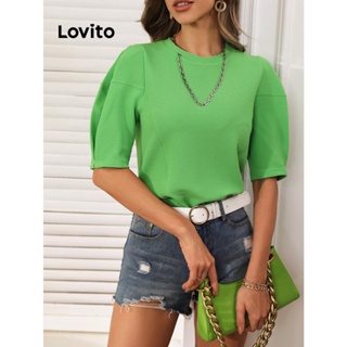 Lovito Camiseta Feminina Casual Com Estrutura Lisa LNL42014