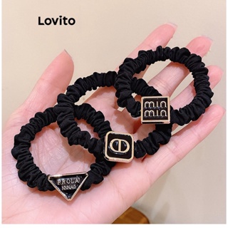 Lovito Laços De Cabelo Femininos Com Padrão De Carta Elegante E Temperamento Retrô LFA11500