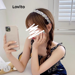 Lovito Tiara Casual Ditsy Floral Franzida Versão Coreana Estilo Country Para Mulheres LFA11150