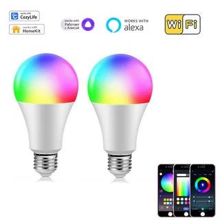 Homekit 9W RGB + WC Lâmpada De Bulbo LED E27 Inteligente WiFi APP Controle De Voz Para Alexa Google