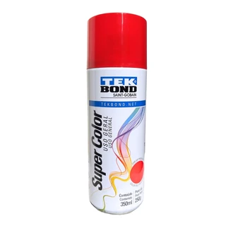 Tinta Spray Secagem Rápida Uso Geral Super Color Vermelho Brilhante 350ml TekBond