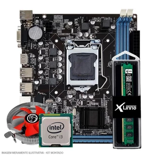 Kit Upgrade 1155 Placa Mae + Processador I3 2100 + DDR3 4gb + Cooler