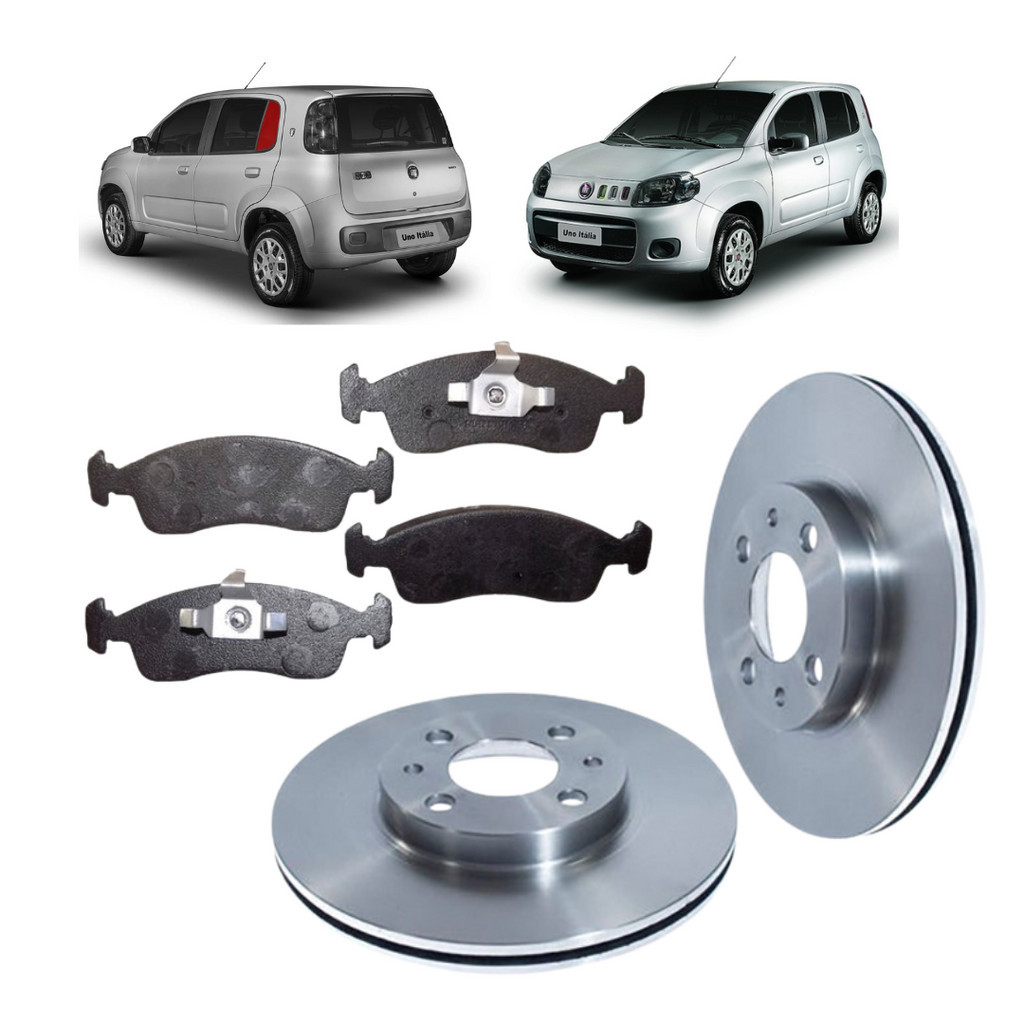 Jogo Disco Freio + Pastilha Uno Vivace 2010 2011 2012 2013 2014 2015 2016