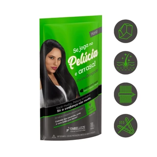 Kit 3un Hene Gel Pelucia Detox Nutrição Alisante Carvão 180g