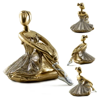 Estátua Bailarina Dançarina Para Decoração Ballet Escultura De Resina Brilhante Para Interiores Casa
