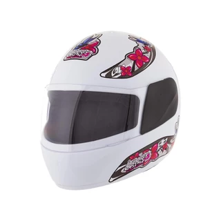 Capacete Feminino Branco Tamanho 58 Pro Tork Viseira Cristal Casco ABS Cinta Jugular Revestido EPS