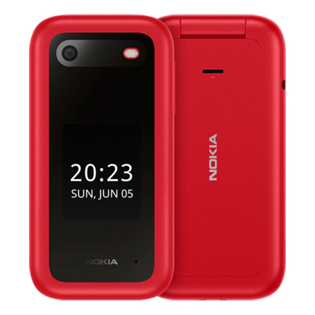 Celular Nokia 2660 Flip 4G Dual Chip + Tela Dupla 2,8 e 1,8 + Botões grandes e emergência Vermelho - NK122