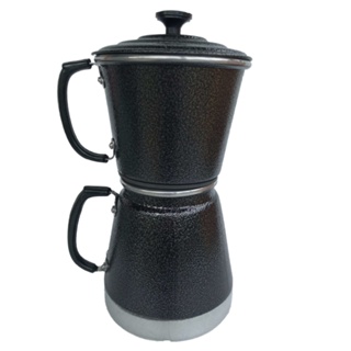 Cafeteira Italiana Preto craquelado 1 Litro Em Aluminio