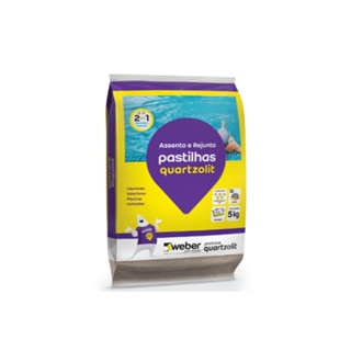 Argamassa Quartzolit para pastilhas externo e interno 5Kg cinza platina