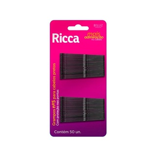 Grampo de Cabelo Ricca N.5 Preto c/50