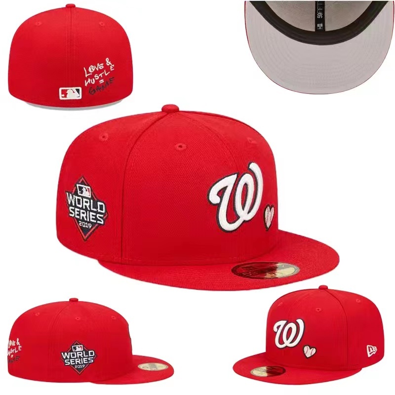 Chapéu Trendy Totalmente Fechado Boné Nacional De Baseball De Washington Não Ajustável Homens Mulheres De Tamanho Reverso