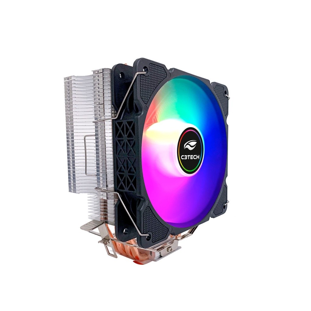 Cooler Processador CPU Fan Gamer Universal Intel e AMD Multicores Com 4 HeatPipes De Cobre FC-L110 C3Tech