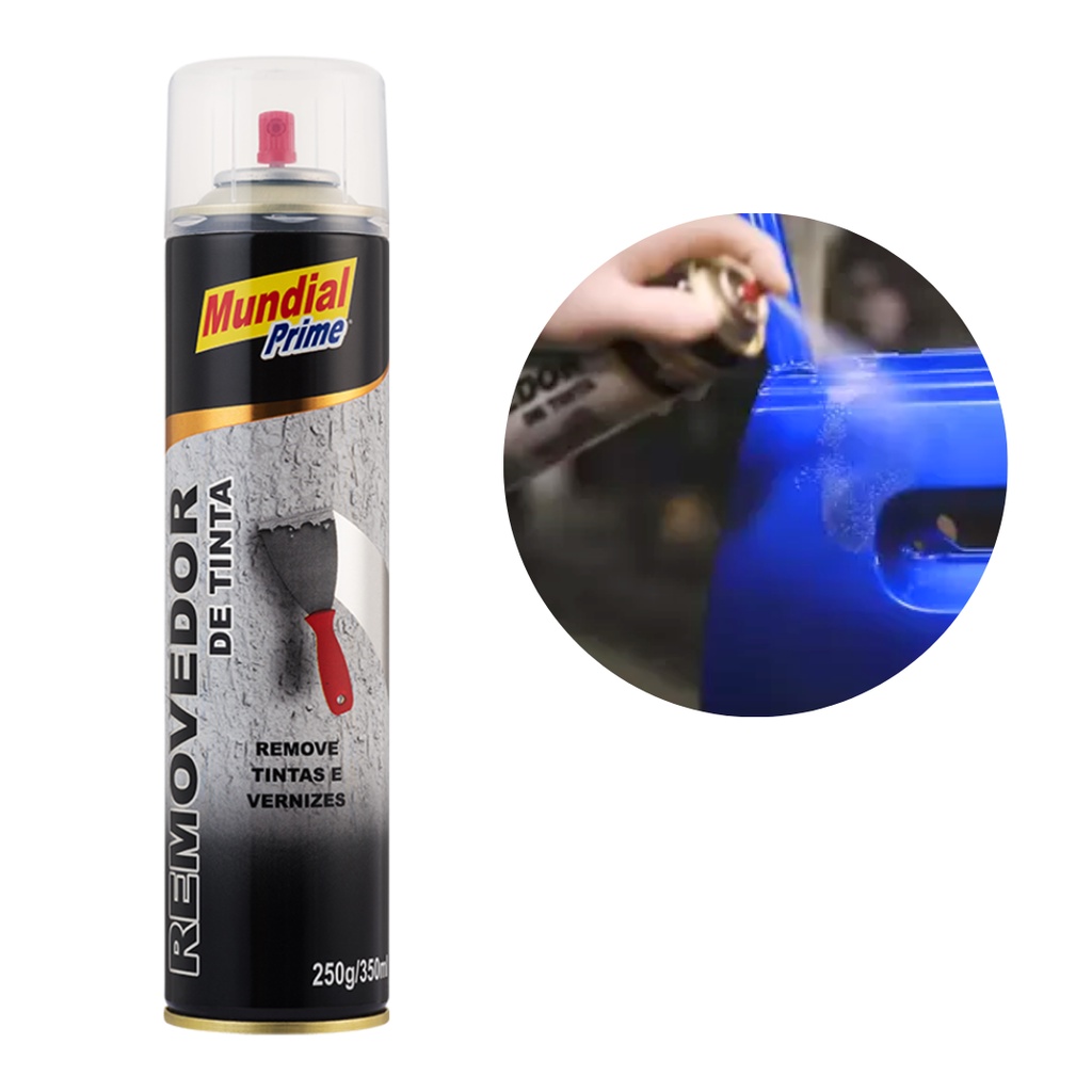 Removedor De Tinta Spray 350ml Mundial Prime Aerossol Superfícies Metálicas Pintura Epóxi Moto Bicicleta Aerosol