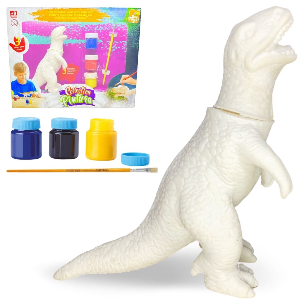 Brinquedo Dinossauro para Colorir c/tinta Lavável - Homeplay - Loja Kento -  Papelaria, material para escritório e informática.