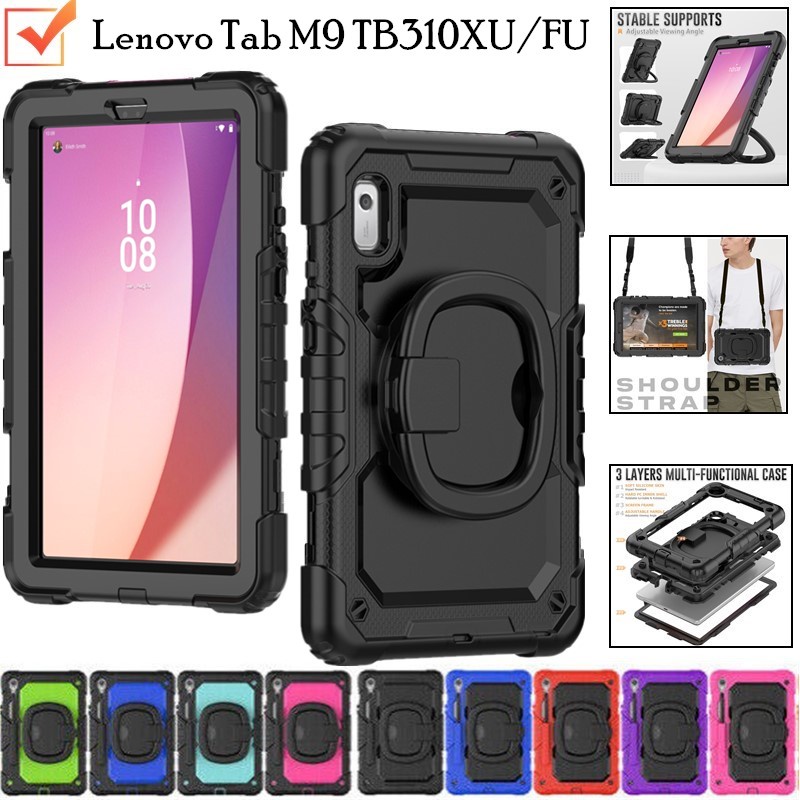 Junfire Custodia Antiurdo IPad Mini 4/5 – Cover Rigida Con Tracolla E Supporto Girevole 360° (Nero)