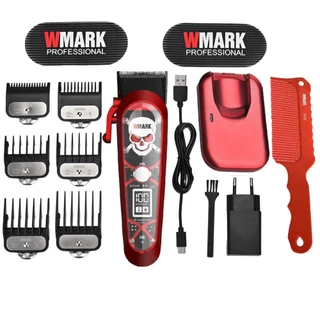 Maquina de Cortar Cabelo Wmark NG 130 Red Base Inducao
