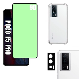 KIT Para Xiaomi Poco F5 Pro 5G | Película de Cerâmica 9D - Capa Capinha Anti Shock - Película Câmera 3D