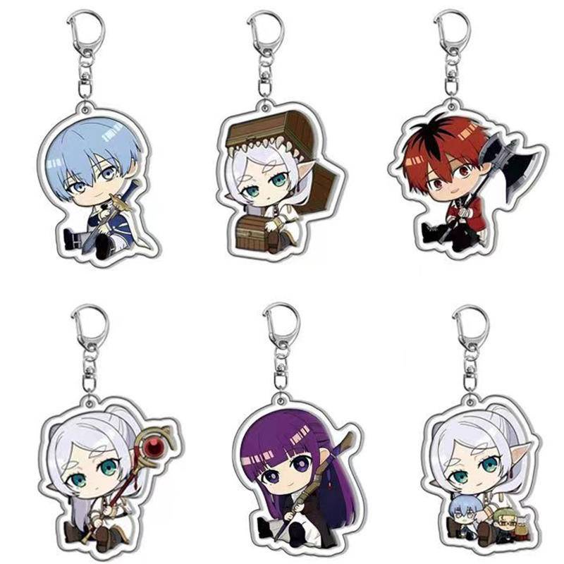Anime Sousou no Frieren Beyond Journey's End Key Chains Chaveiro De Duas Faces Himmel Stark Heiter Fern Acrílico Pingente Porta-Chaves Presente De Aniversário