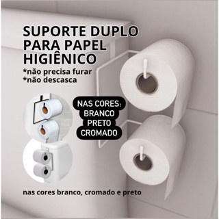 Porta Papel Higiênico Arthi para Caixa Acoplada Aço Cromado Duplo