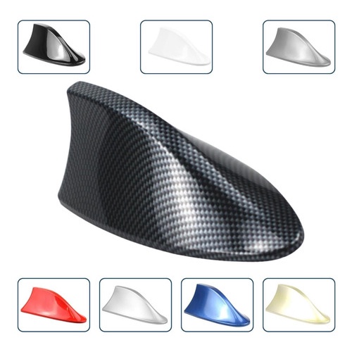 Antena Veículo Automotivo Shark Tipo Barbatana Tubarão Universal Esportiva Funcional Recepção Rádio Sinal AM FM Teto Carro Universal Cores Preto Branco Carbono Style Cinza Prata Vermelho Dourado Azul