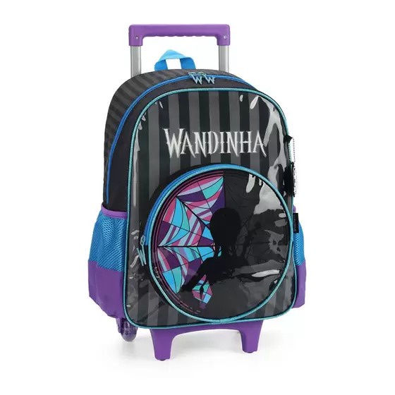 Mochila de Carrinho Escolar Infantil G Luxcel Wandinha ( Com pequenas ...