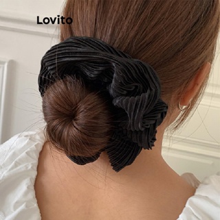 Lovito Laços De Cabelo Com Listras Laterais Casuais Para Mulheres LFA10042