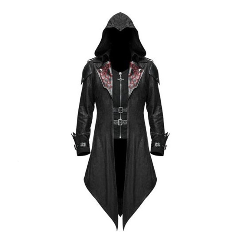 Novo estilo halloween jaqueta medieval retro costura goth