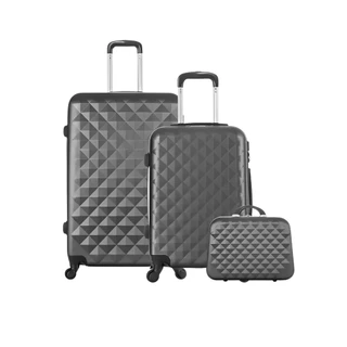Kit Mala preta Viagem Frasqueira ANAC ABS Rígido Avião 3 malas com rodinhas e antifurto em Oferta na Shopee