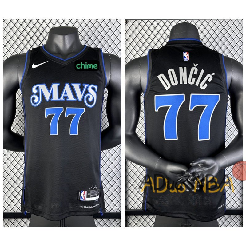 Hot pressed 2023-24 NBA Dallas Mavericks Luka Dončić #77 Black