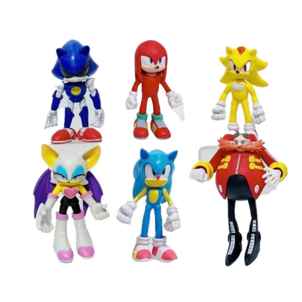 brinquedos sonic Kit com 6 Bonecos Turma Sonic Games Generations 12cm